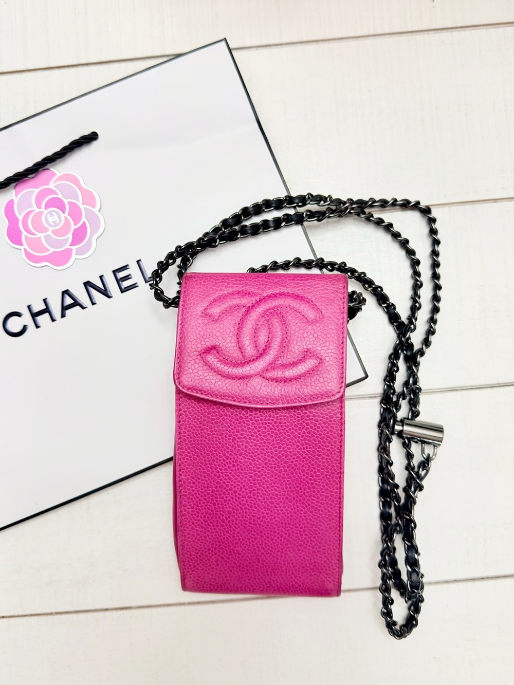 Chanel Pink Caviar Leather Sunglasses Case